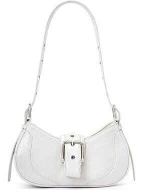 Women's Belt White Plaid Striped Woolden Cloth Shoulder Handbag Tote Bag
